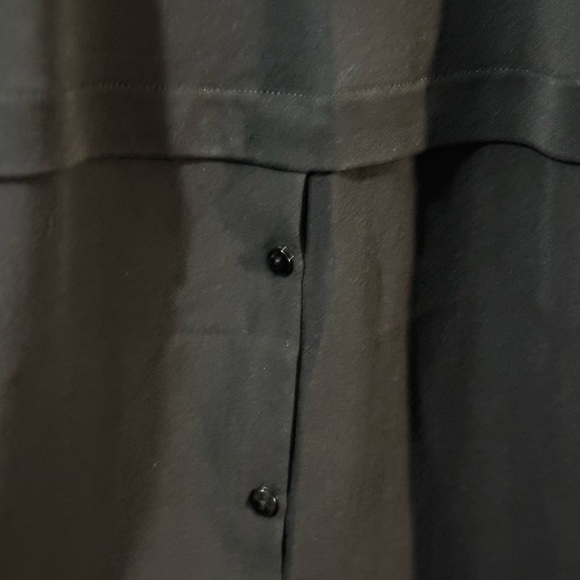 Eileen Fisher Large Black Layer Silk Long Sleeve Tunic Button Ballet details - Picture 6 of 10